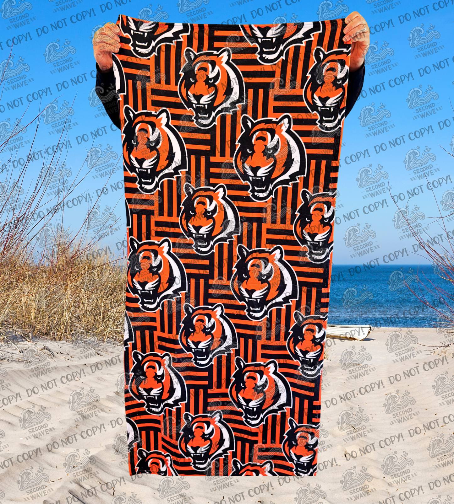 Cincy Football Mascot Heads Beach Towel