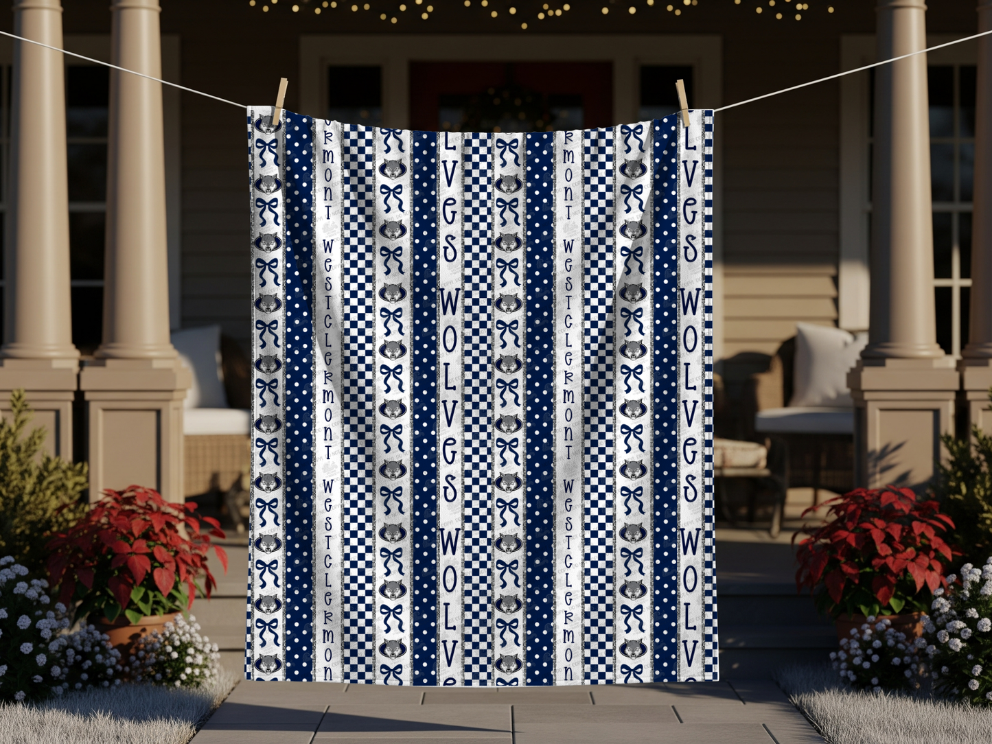 PREORDER West Clermont Wolves Stripes Blanket