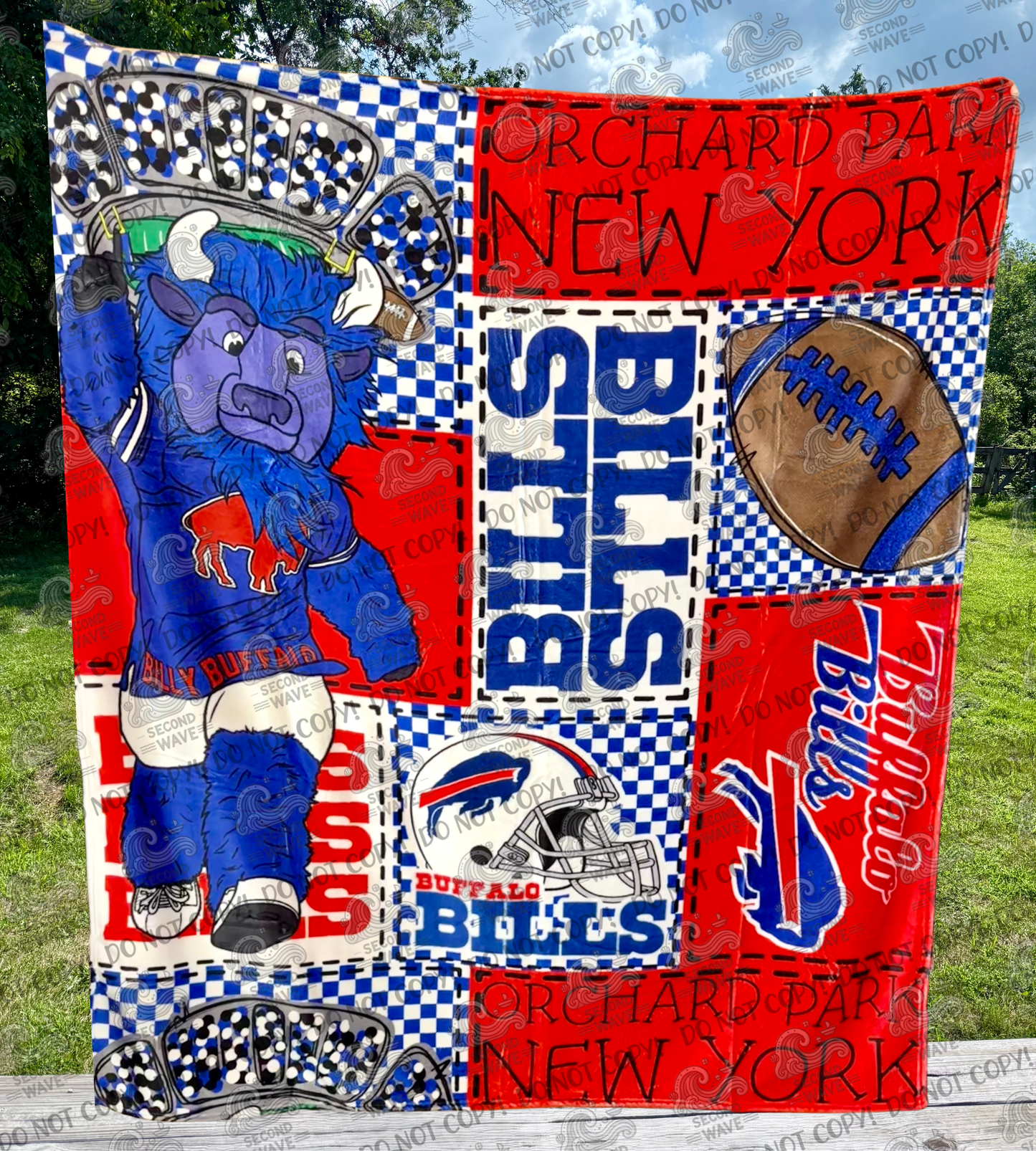 Football New York Patchwork 50x60 Inch Blanket