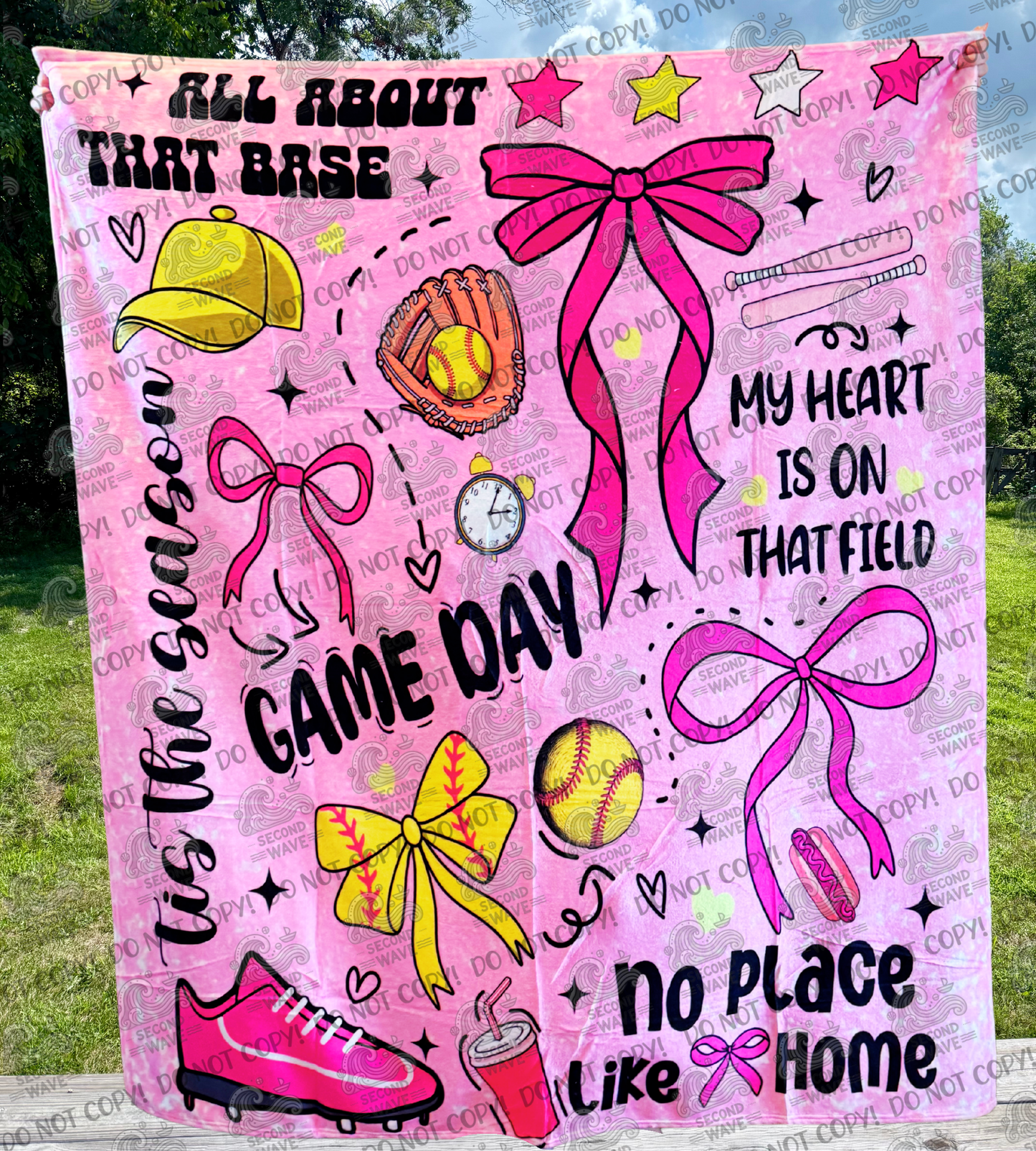 Softball Pink 50x60 Inch Blanket