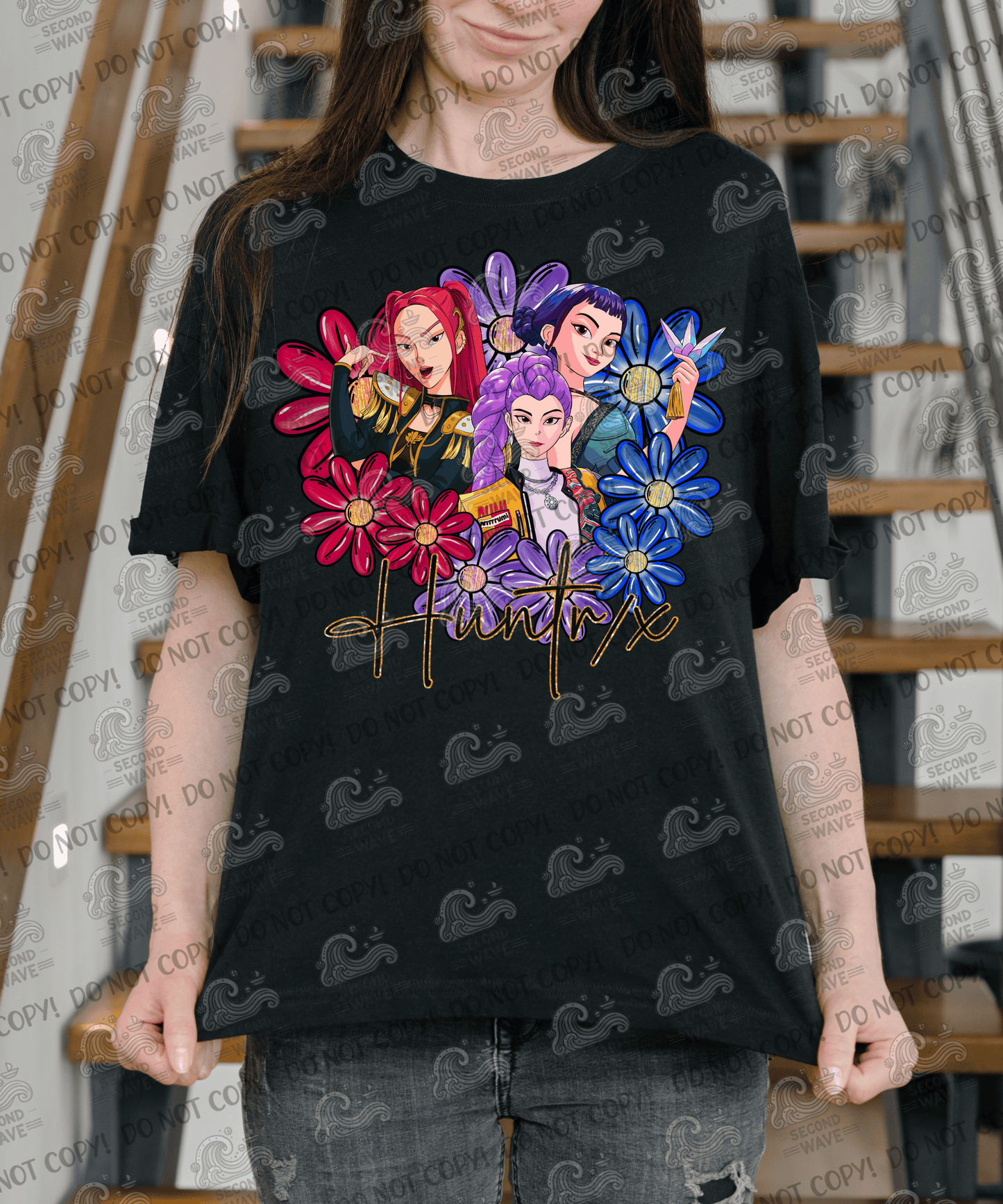 Huntrix Flowers Headshot Toddler/Kids Tshirts, Crewnecks and Hoodies