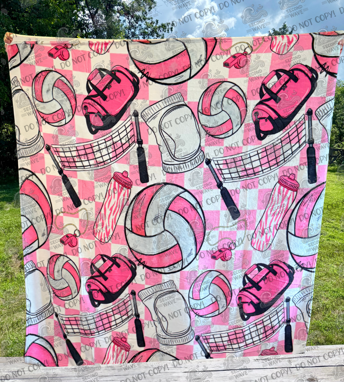 Volleyball Pink 50x60 Inch Blanket