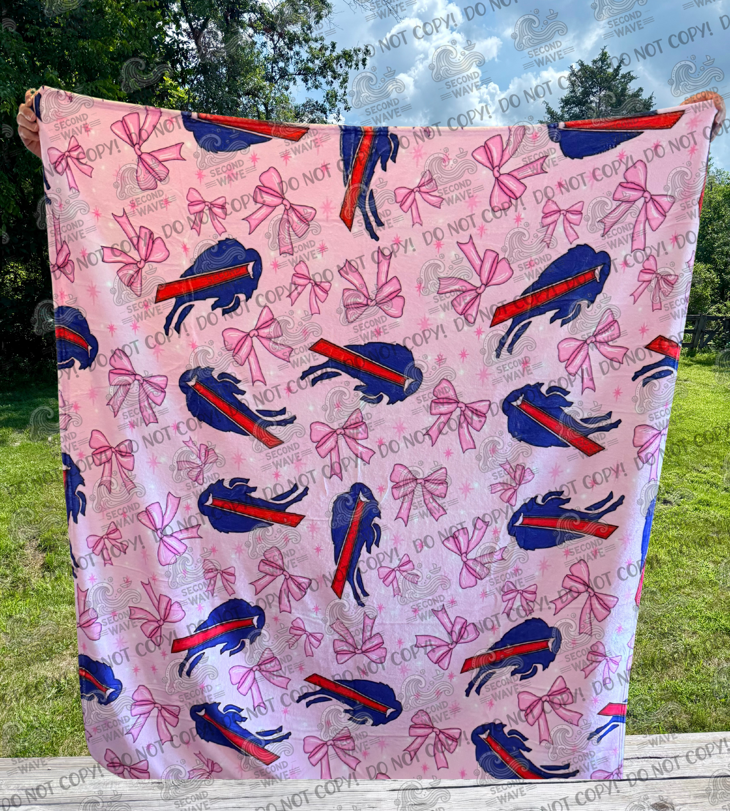 Buffalo Pink Bows 50x60 Inch Blanket
