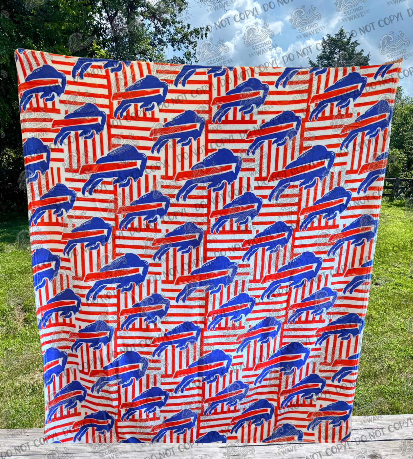 Buffalo Red Stripes 50x60 Inch Blanket