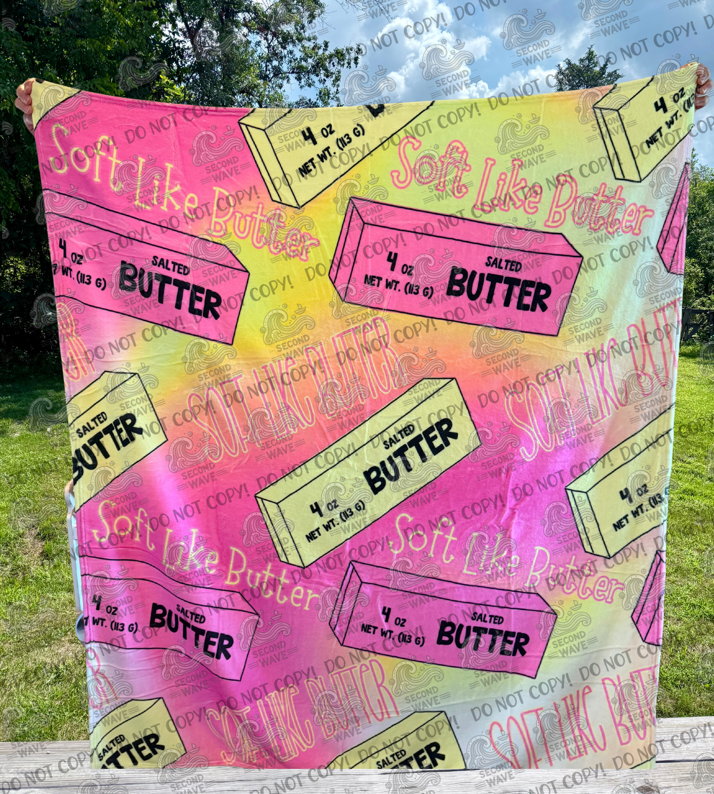 Pink and Yellow Butter 50x60 Inch Blanket