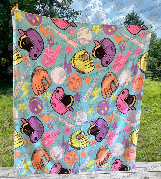 Softball Pastels 50x60 Inch Blanket