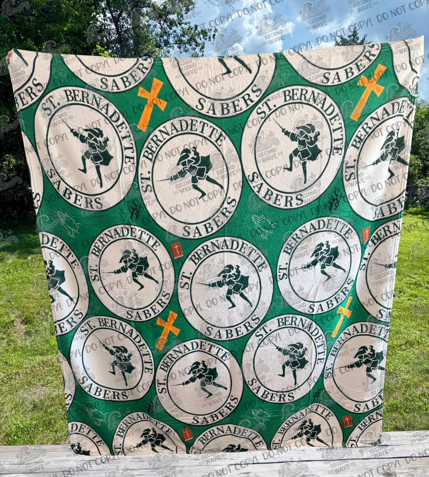 PREORDER St. Bernadette Sabers Green 50x60 Inch Fundraiser Blanket