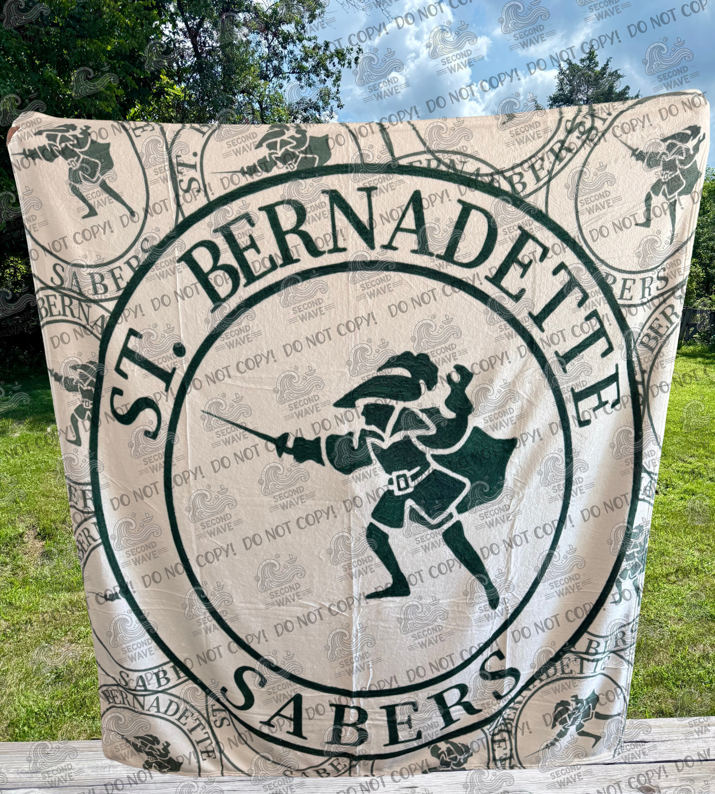 PREORDER St. Bernadette Sabers Full Image 60x80 Inch Fundraiser Blanket