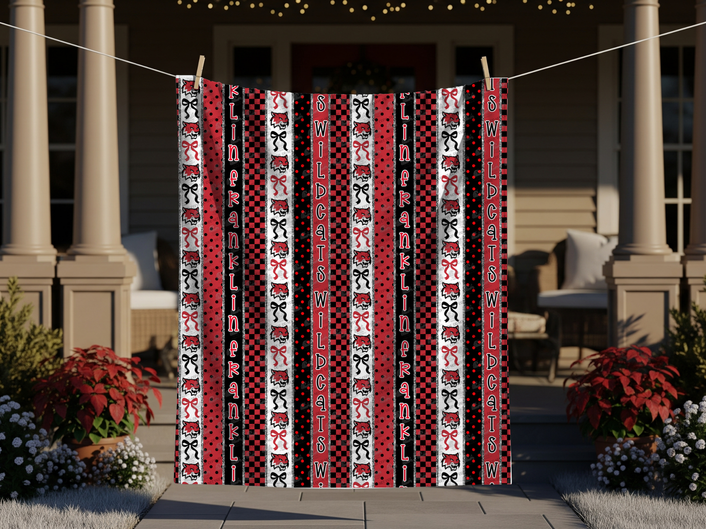 PREORDER Franklin Wildcats Stripes Blanket